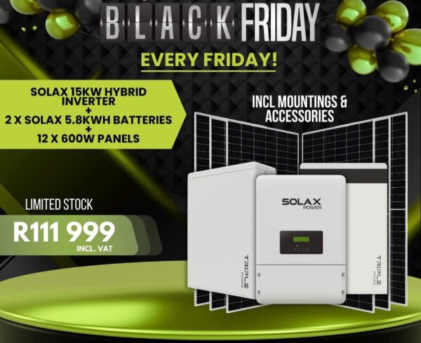 Amazing deal : Solax 15kw Hybrid Inverter with batteries and panels