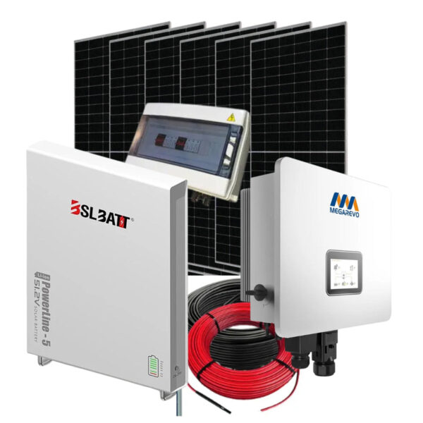 Megarevo 5kW solar full kit package with 5.12kWh battery backup