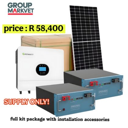 6kw Growatt Hybrid kit with 10kw  Greenri battery  and other kits